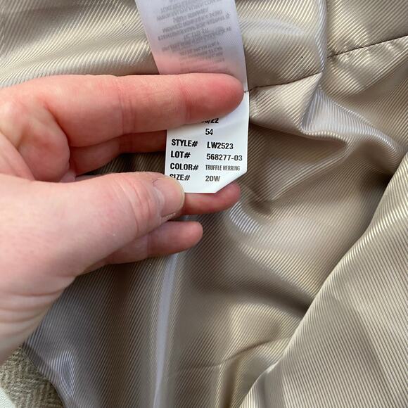 NWT Lauren Ralph Lauren Reefer Coat Plus Size 20W Wool Herringbone Beige $400 - Picture 8 of 8